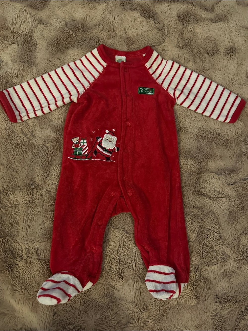 “My first Christmas” vintage snap footed PJ, 3 months (up to 12lbs)